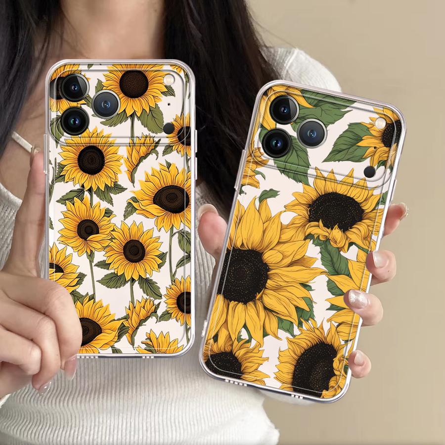 Mini Pc Case - Schattig zonnebloempatroon hoesje voor Apple iPhone