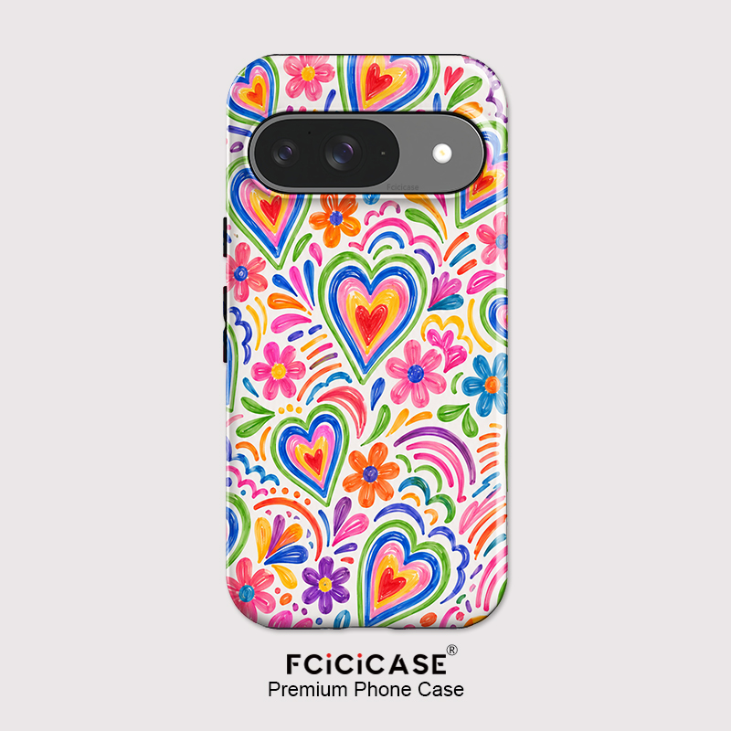 Matte Pc Case - Fcicicase Voor Pixel 10A Liefdeshart Bloem