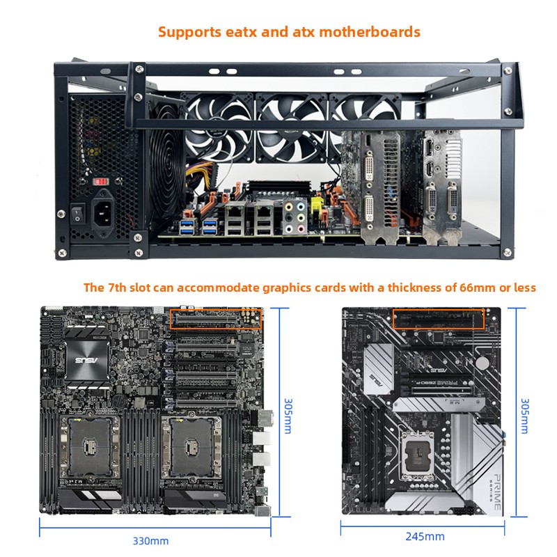 Stapelbare open frame pc-behui - Atx Case recensie en prijs